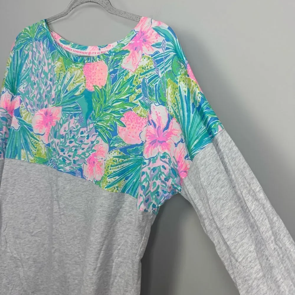 LILLY PULITZER | Finn Long Sleeve Dress Floral Accent Women’s Size Large